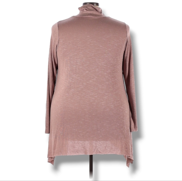 Torrid Long Sleeve Shirt Size 3X Blush Tan Mock Turtle Neck Pullover Tunic Top - Picture 2 of 8
